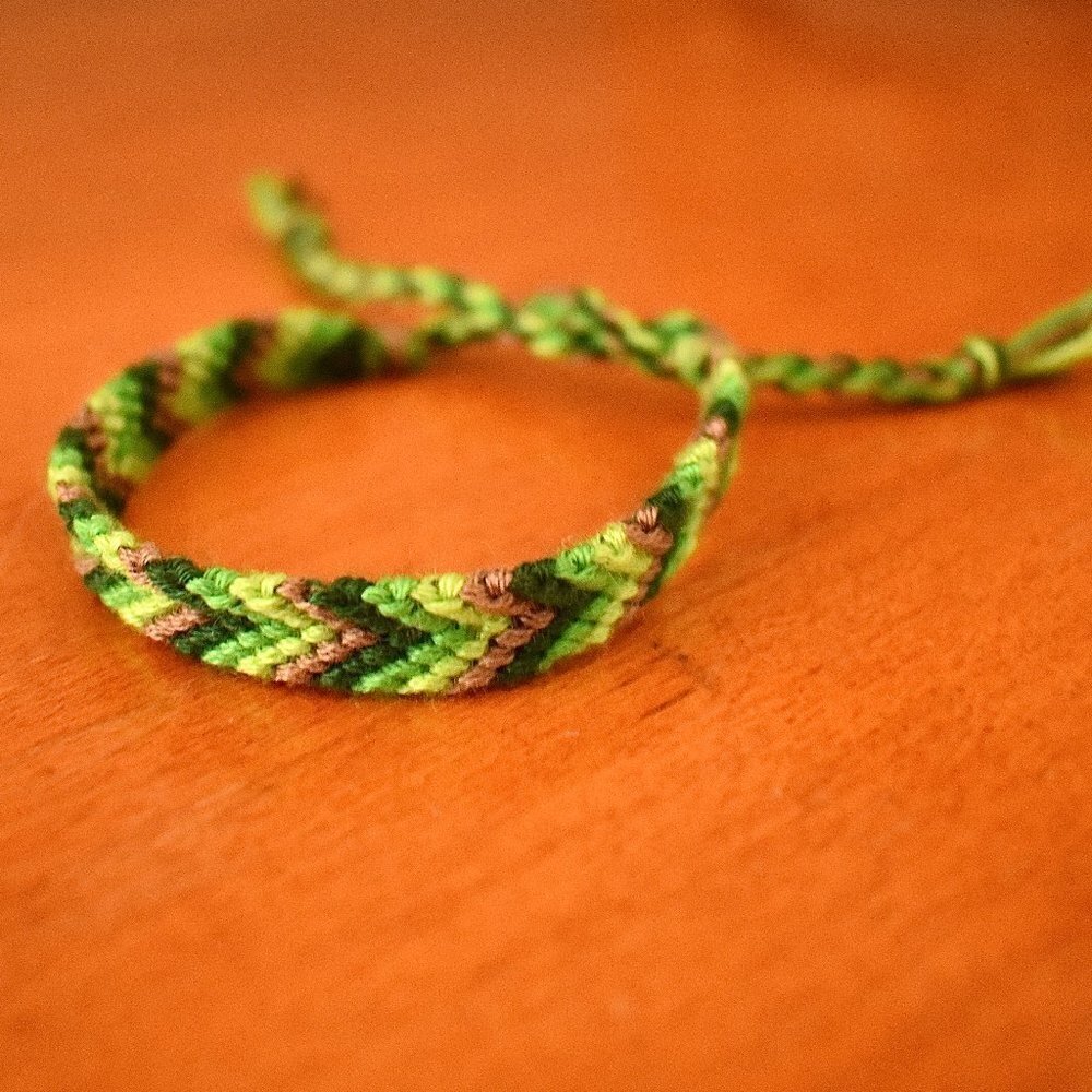 Floral Green Woven Bracelet